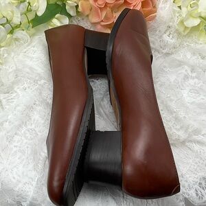 Vintage‎ Lands' End Women’s Brown Leather Pump w/Block Heel Sz7.5 Like New #0213